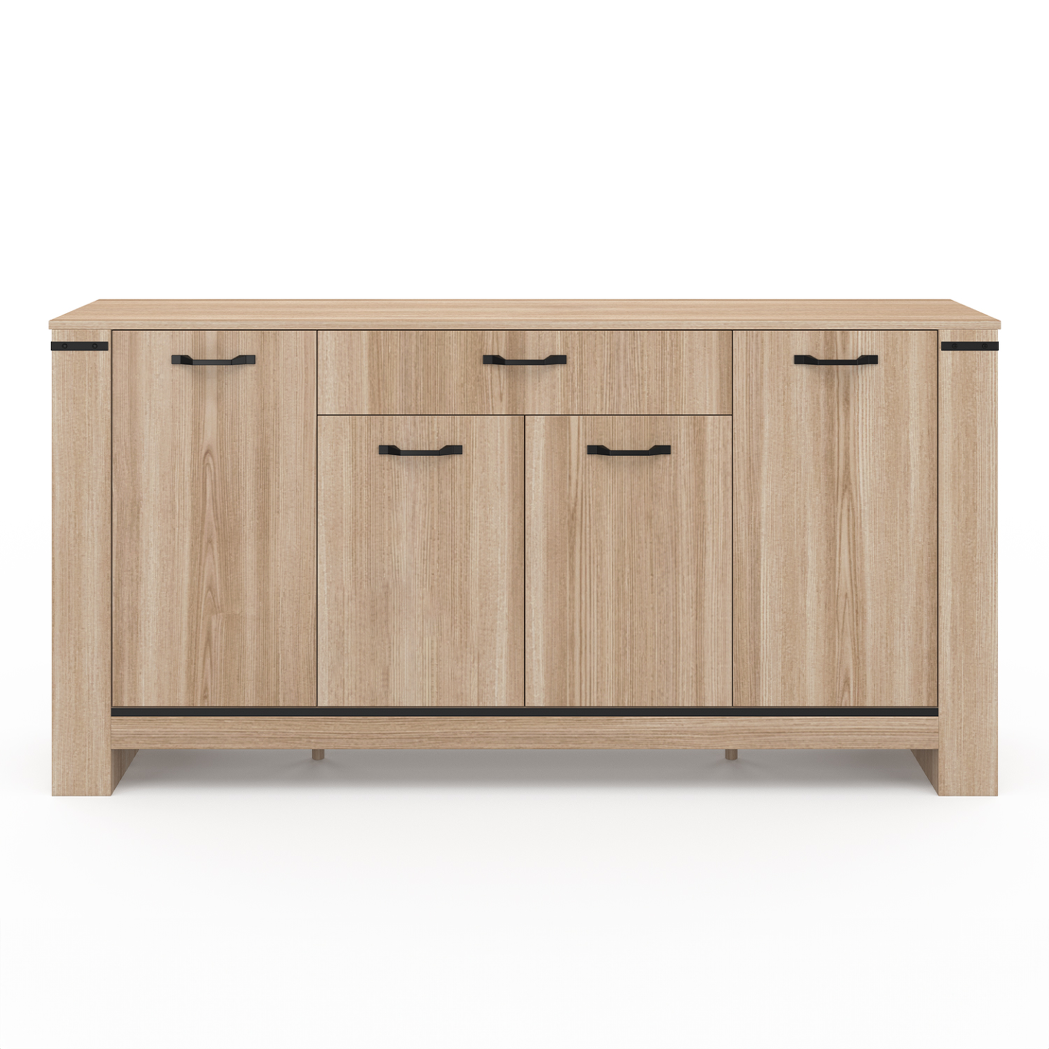 Voir la diapositive 3 : ID MARKET Buffet 160 m idaho 4 portes avec tiroir design contemporain