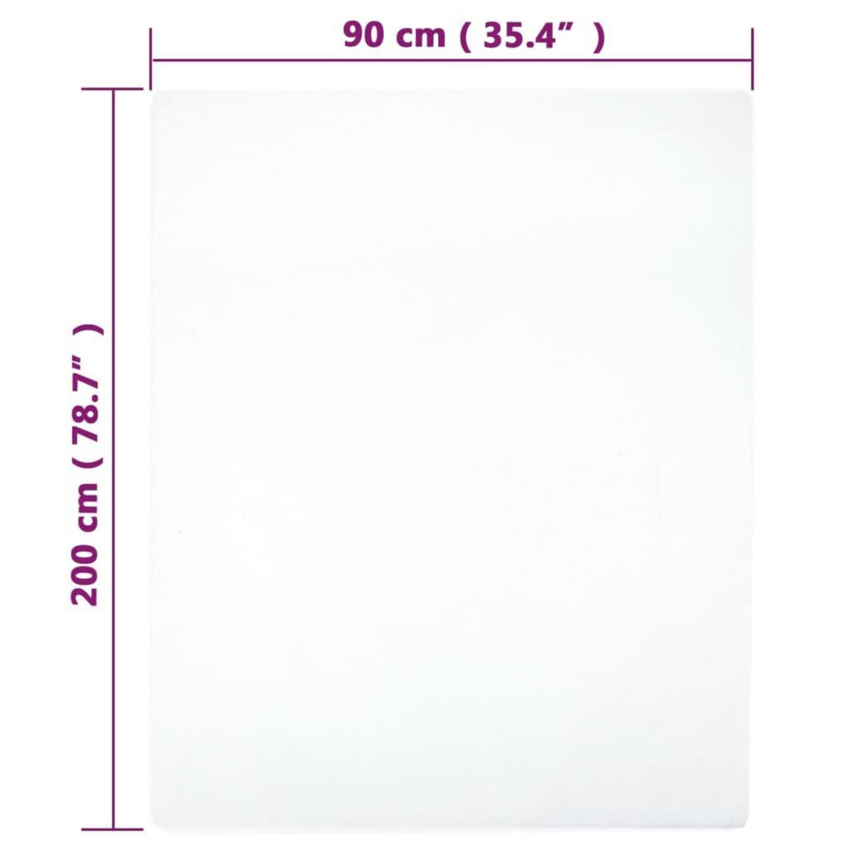 VIDAXL Drap-housse Jersey Blanc 90x200 cm Coton