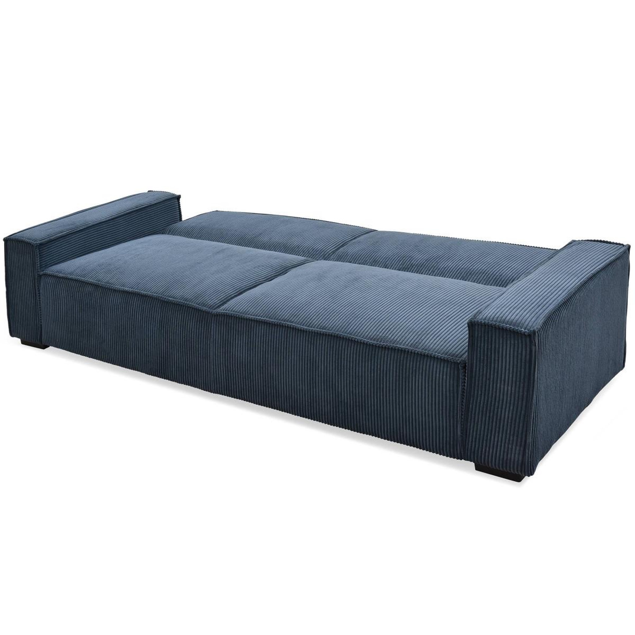 Voir la diapositive 3 : Paris Prix Canapé convertible 3 places velours  dudley  230cm bleu