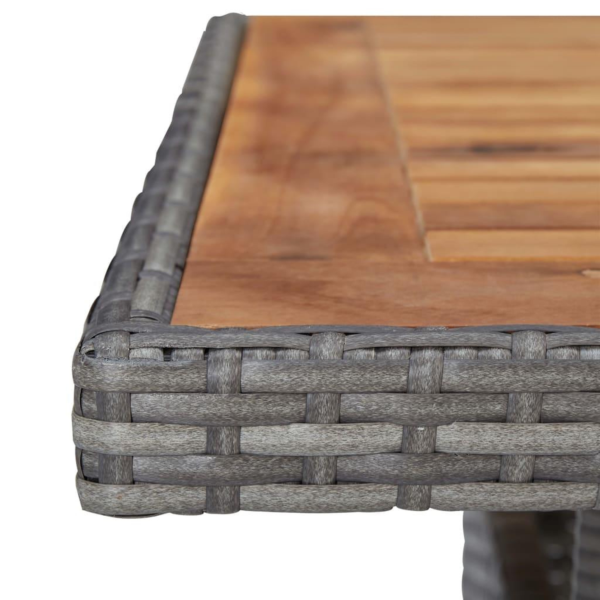 Voir la diapositive 4 : VIDAXL Ensemble a manger de jardin 3 pcs Gris Resine tressee et acacia
