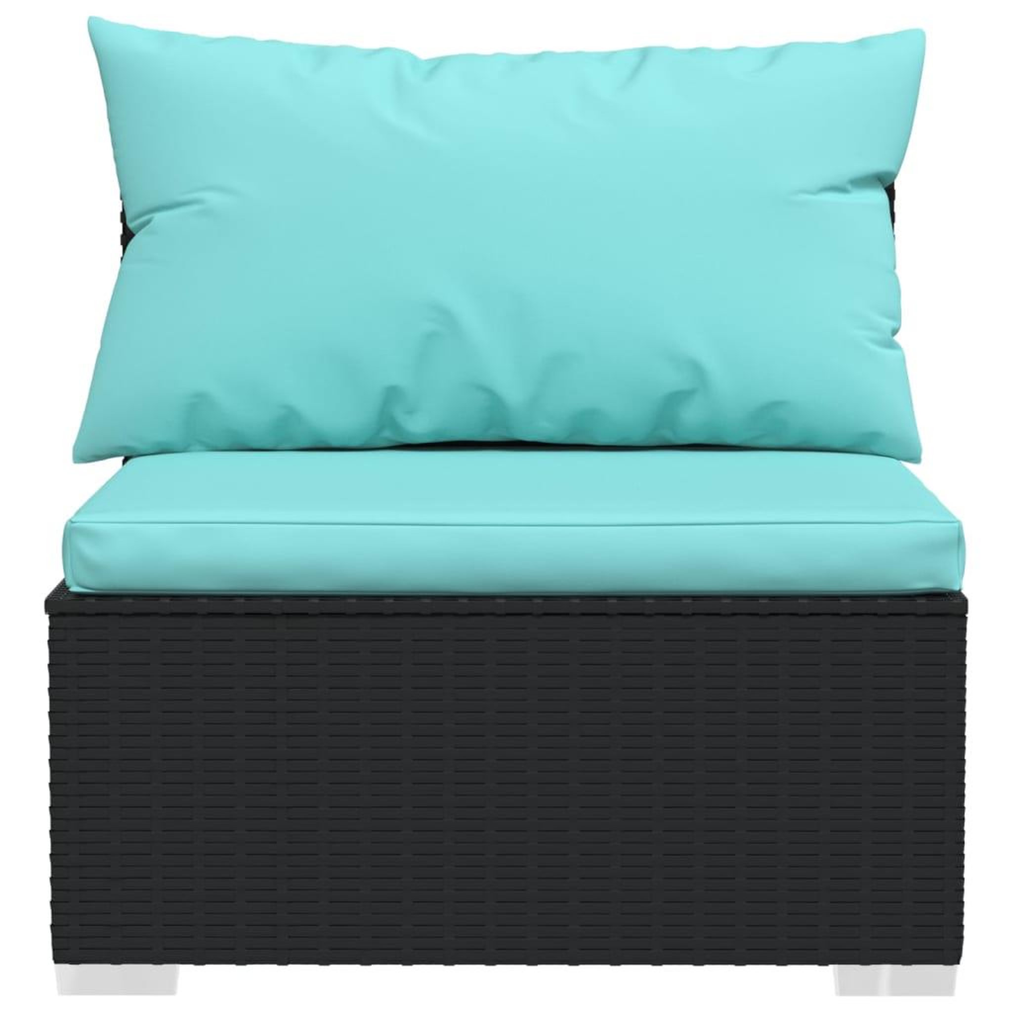 Voir la diapositive 4 : VIDAXL Salon de jardin 4 pcs avec coussins Noir Resine tressee