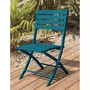 DCB GARDEN Chaise de jardin pliante - Aluminium - Bleu canard - MARIUS