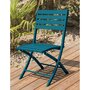 Voir la diapositive 1 : DCB GARDEN Chaise de jardin pliante - Aluminium - Bleu canard - MARIUS
