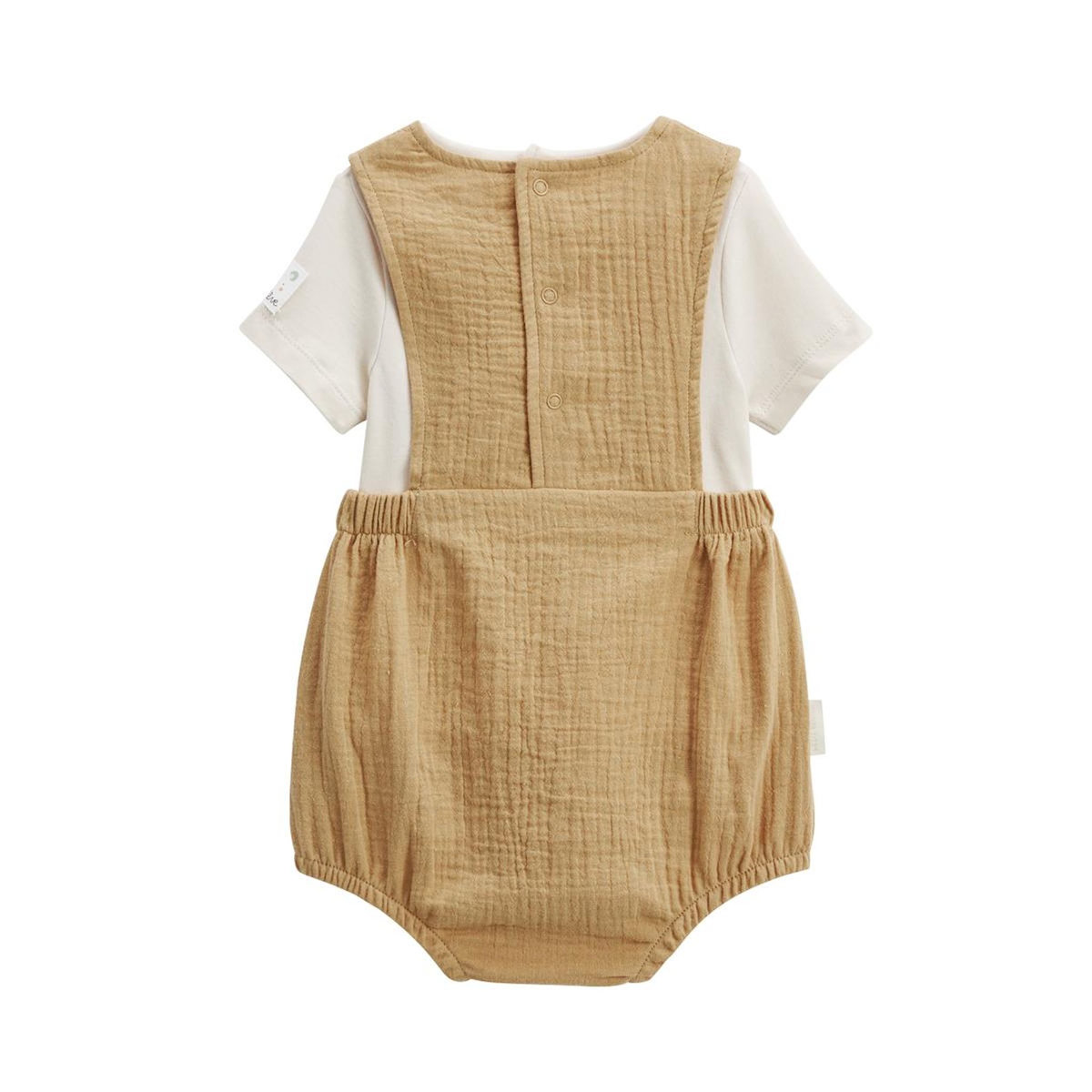 Petit Béguin Ensemble barboteuse bébé en gaze de coton et t-shirt Mini Rêve