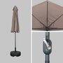 Voir la diapositive 5 : SWEEEK Parasol de balcon Ø250cm  – CALVI – Demi-parasol droit, mât central en aluminium avec manivelle d'ouverture