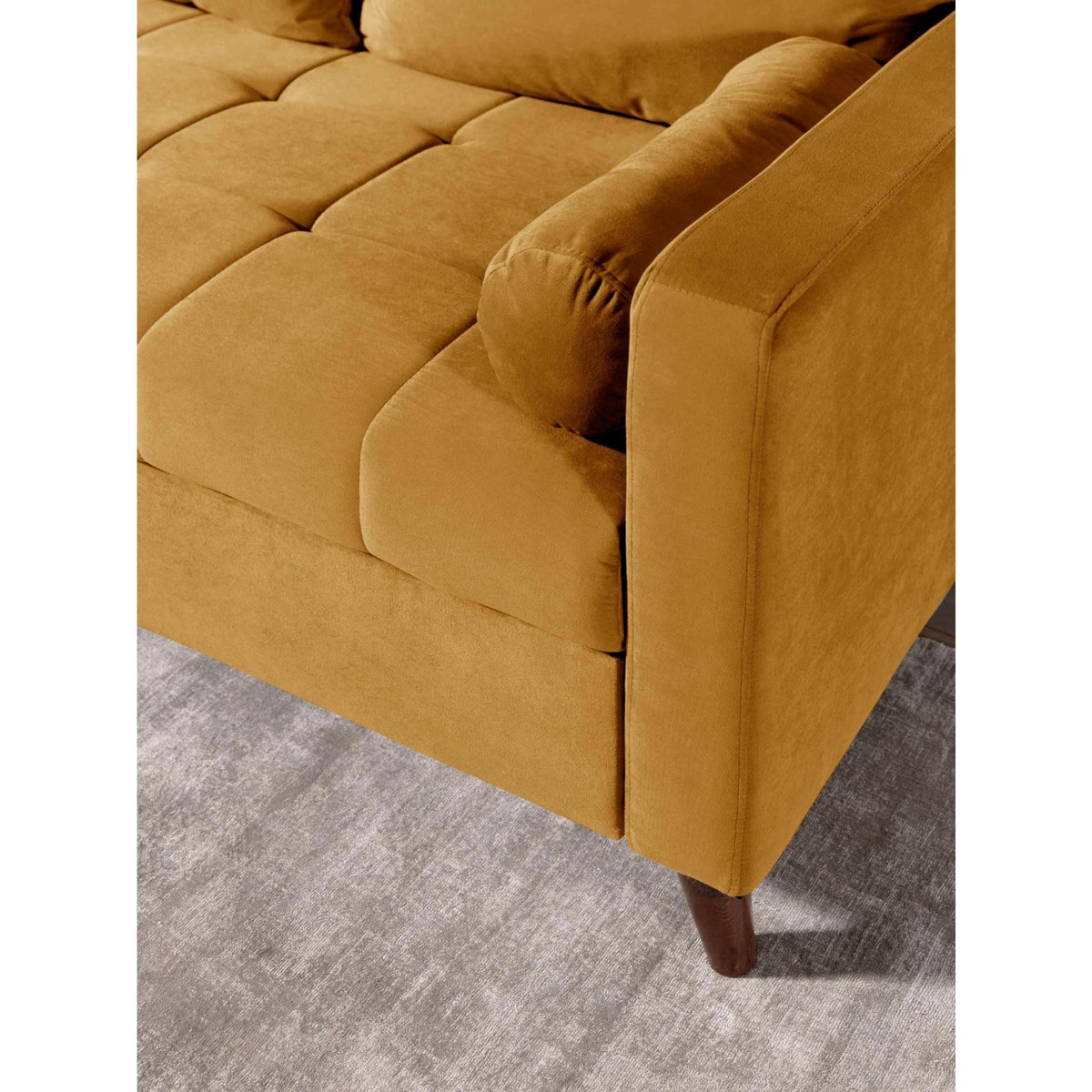 BEST MOBILIER Polar - canapé d'angle réversible convertible - en velours au design scandinave - 4 places