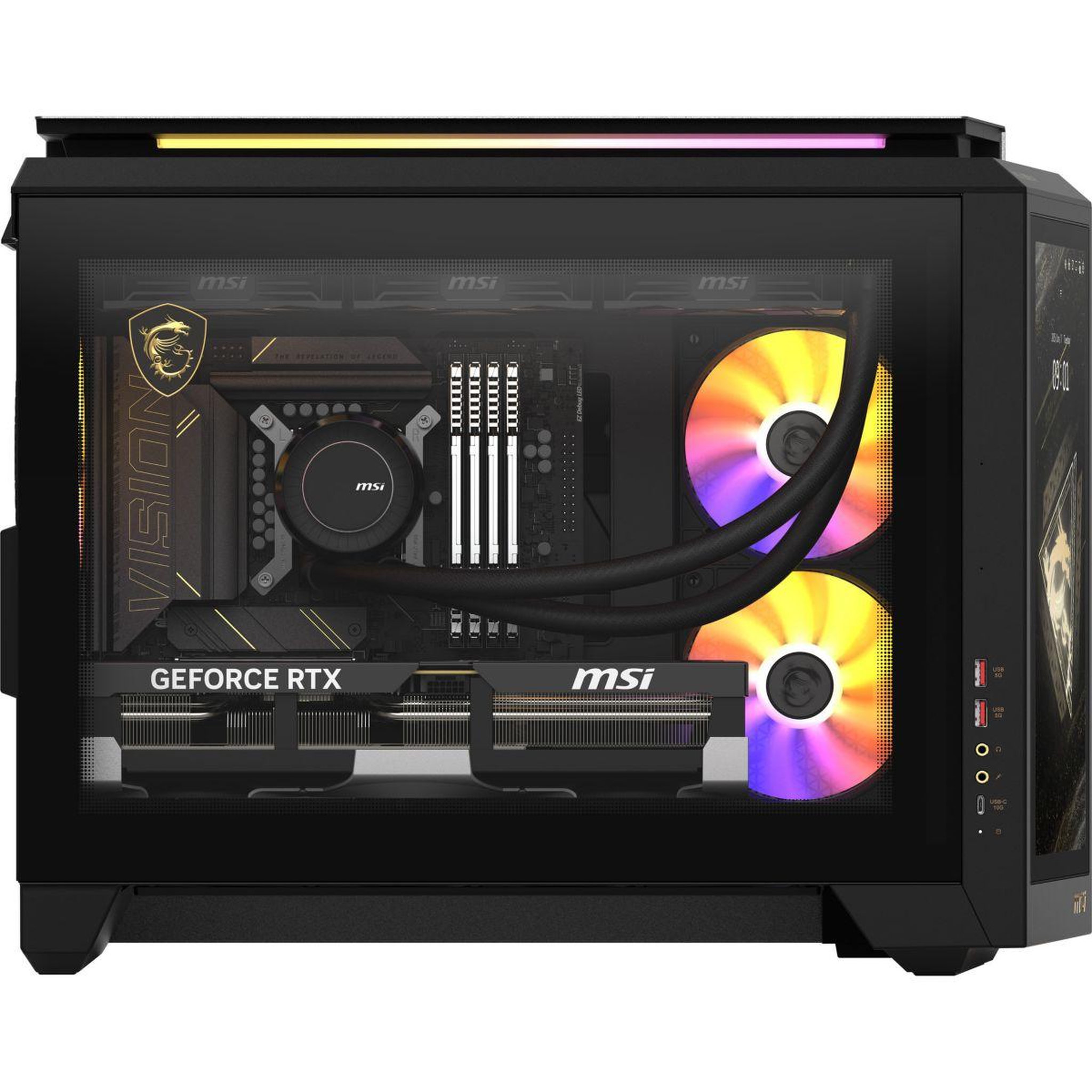 Voir la diapositive 5 : MSI PC Gamer MEG Vision X AI – Intel Core Ultra 9 285K – NVIDIA GeForce RTX 5090 – 64 Go RAM DDR5 – SSD 2 To