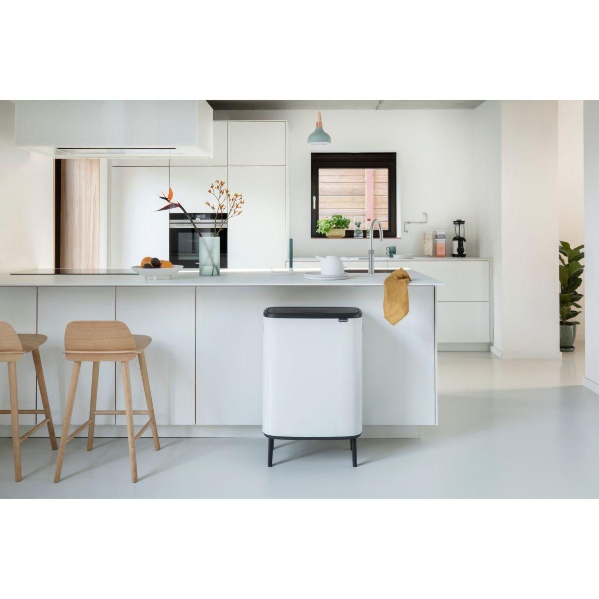 BRABANTIA Poubelle tri sélectif Bo Touch Bin Hi 2x30L Blanc