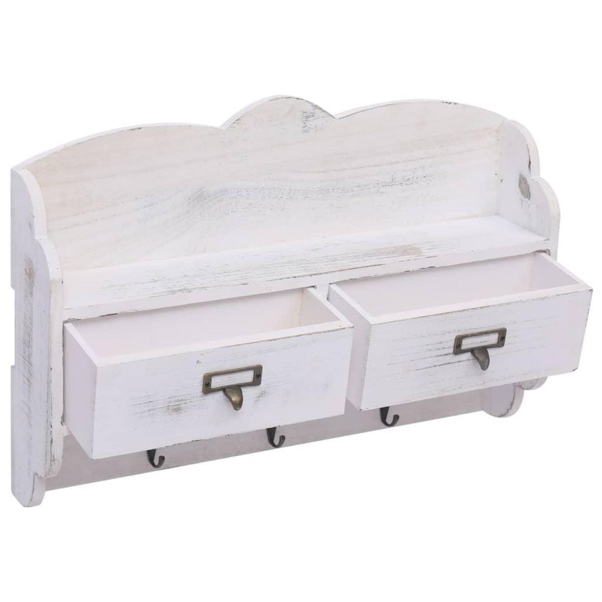 VIDAXL Porte-manteau mural Blanc 50x10x34 cm Bois