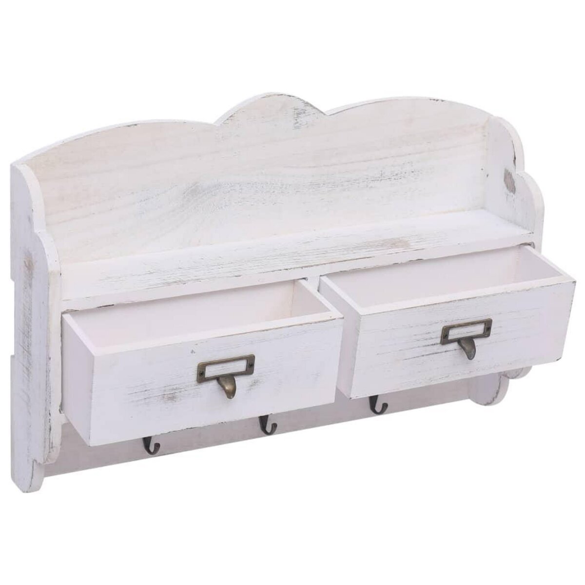 VIDAXL Porte-manteau mural Blanc 50x10x34 cm Bois