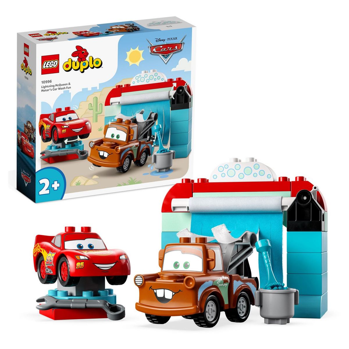 LEGO Duplo 10996 La station de lavage avec Flash Mc Queen et Martin, Jouet avec Voitures, Garçons et Filles 2 Ans