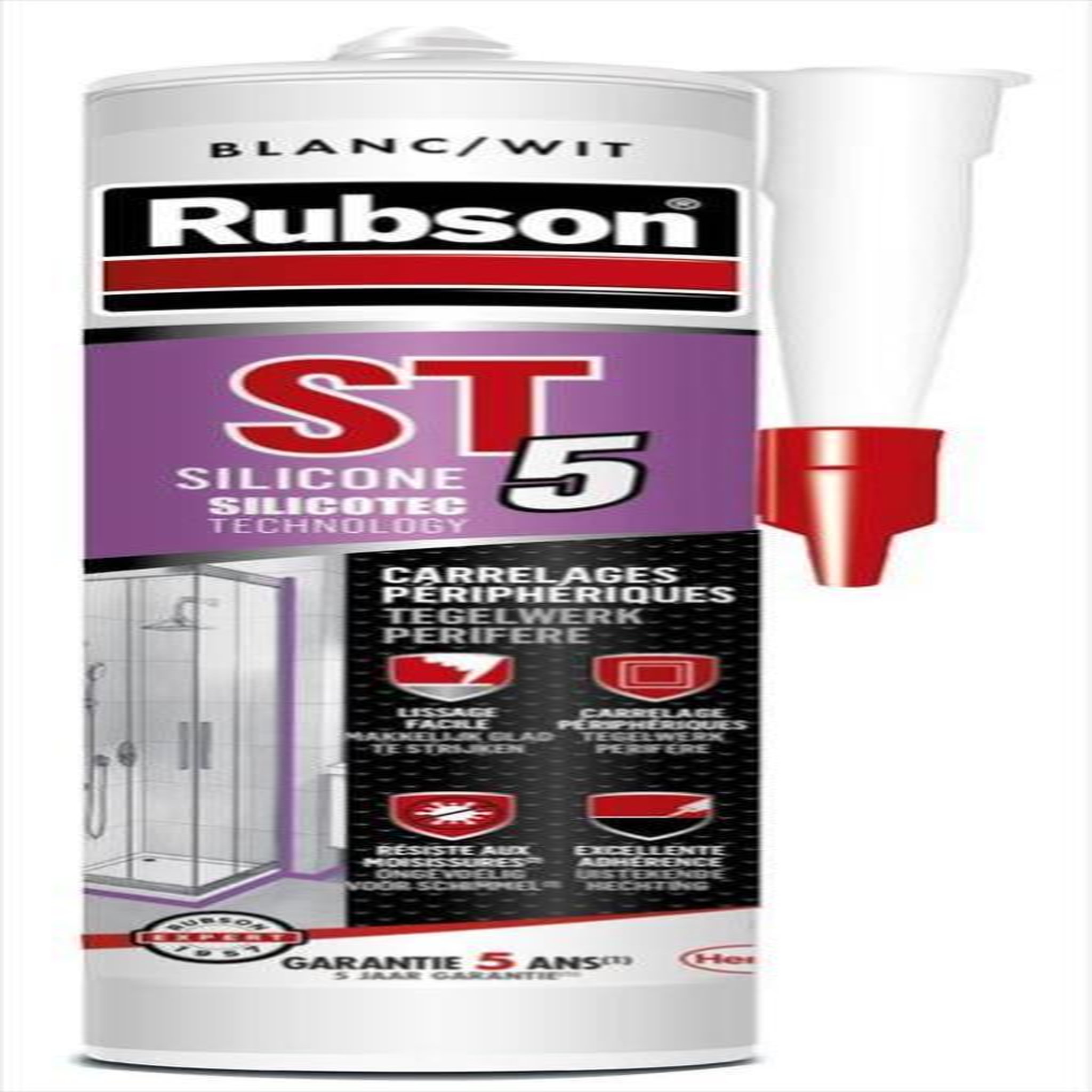 rubson Mastic pour raccordement céramique ST5 RUBSON blanc 300ml