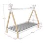 Voir la diapositive 5 : Paris Prix Lit Enfant en Pin Massif  Tipi  90x200cm Blanc