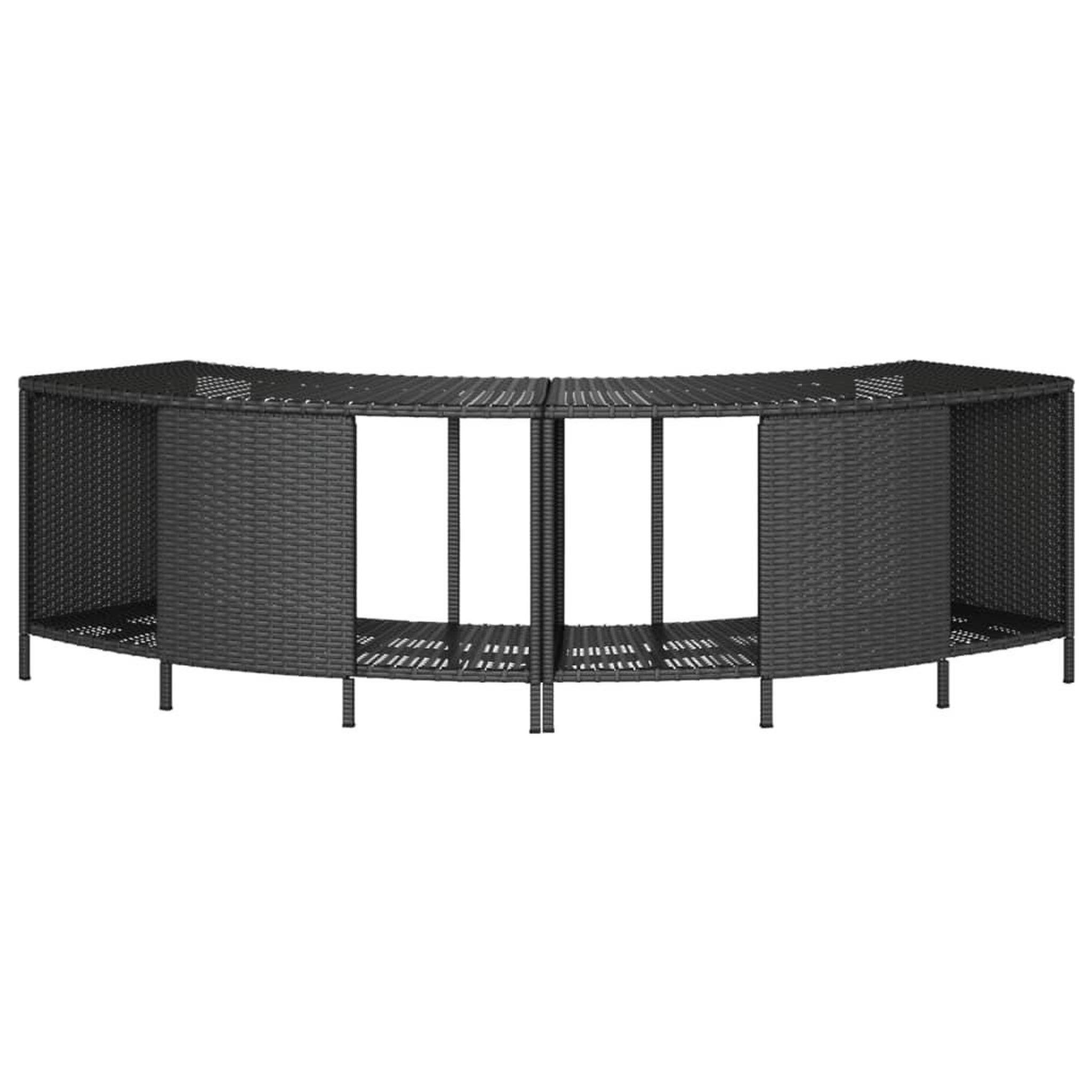 Voir la diapositive 4 : VIDAXL Etageres de rangement pour spa 2 pcs noir resine tressee