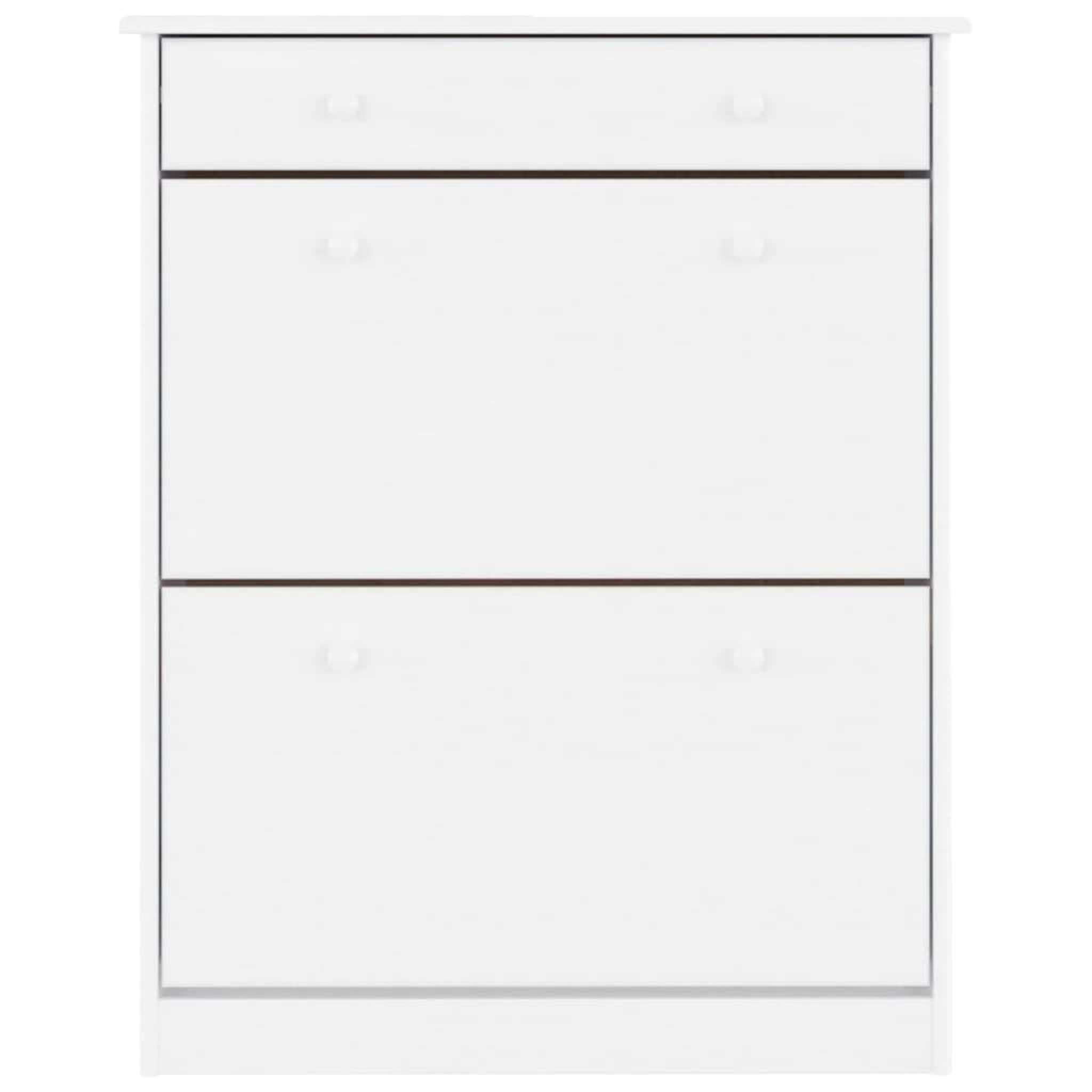 Voir la diapositive 4 : VIDAXL Armoire a chaussures ALTA blanc 77x35x96 cm bois massif de pin