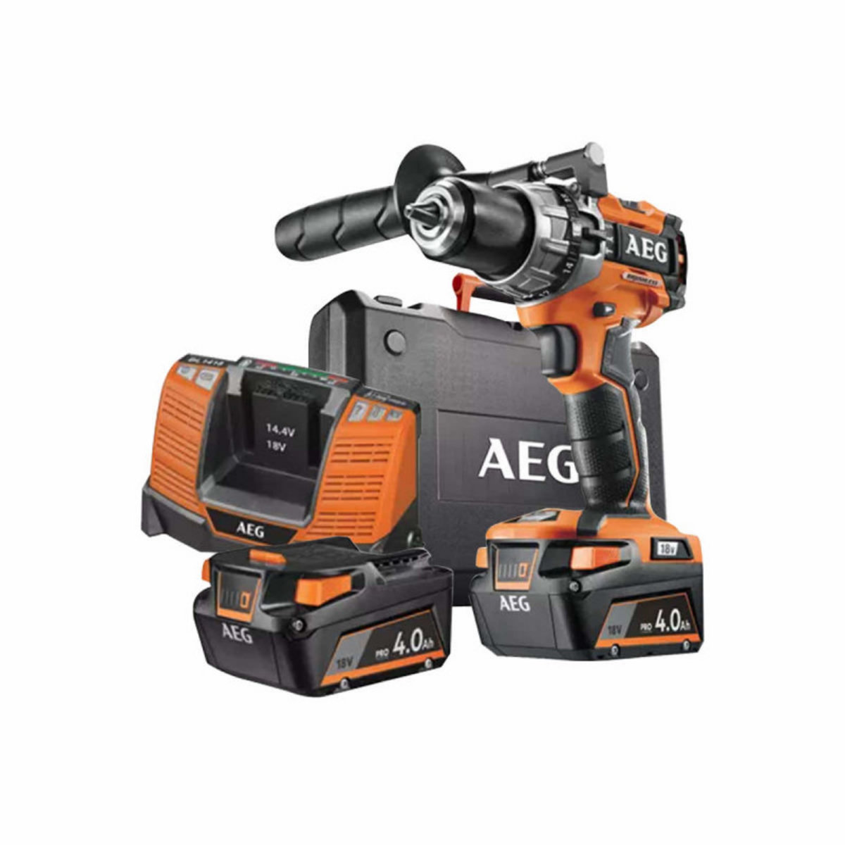 AEG Perceuse à percussion AEG Brushless 18V - 2 batteries 4.0Ah - 1 chargeur BSB18C2BL-402C