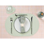 Voir la diapositive 5 : BJORN Set de table ovale réversible - 6 pièces - Cuir recyclé rose pâle et vert pâle