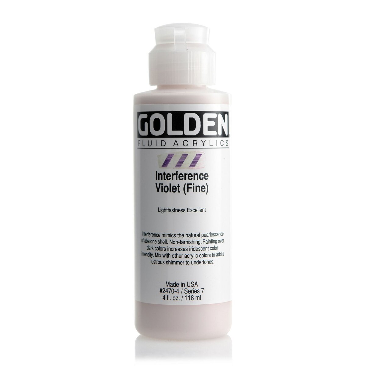 GOLDEN Peinture Acrylic FLUIDS Golden 119 ml Violet Interference Fin S7