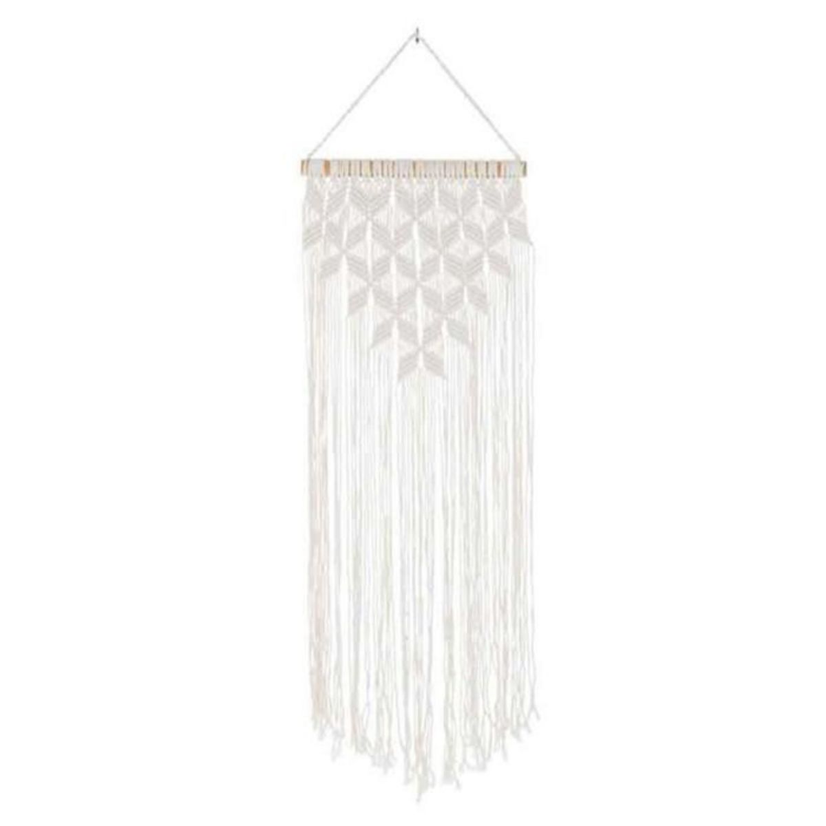 Paris Prix Décoration Murale  Macramé Long  95cm Blanc