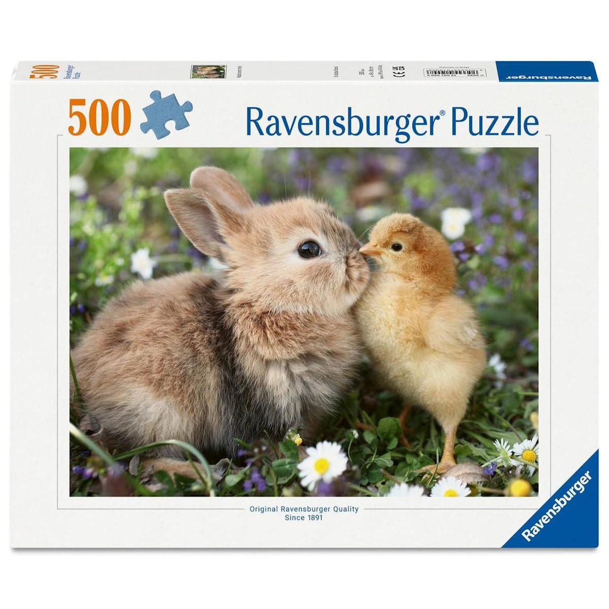 RAVENSBURGER Puzzle 500 pièces - Lapin et Poussin (Collection bébés Animaux)