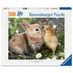 RAVENSBURGER Puzzle 500 pièces - Lapin et Poussin (Collection bébés Animaux)