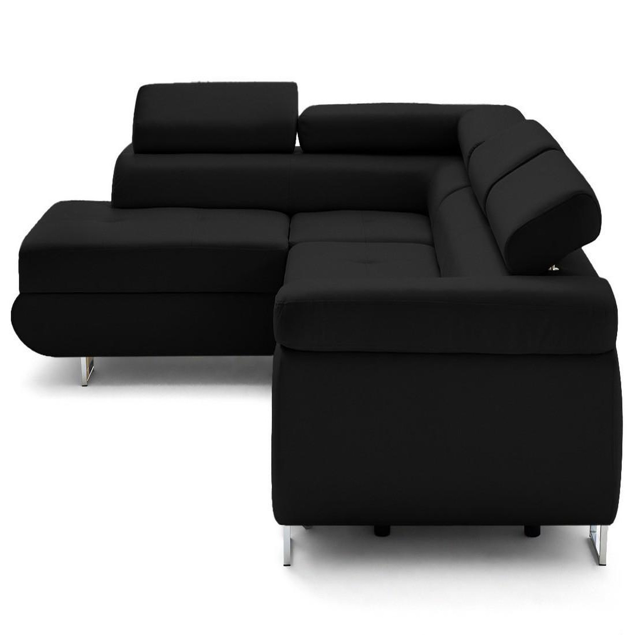Voir la diapositive 3 : LISA DESIGN Zaria - canapé d'angle gauche 5 places convertible avec coffre et têtières en simili