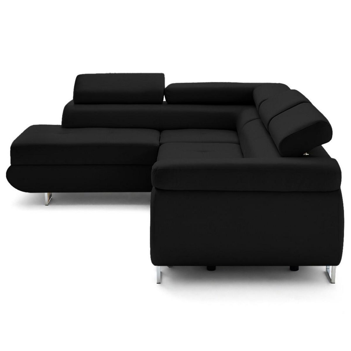 LISA DESIGN Zaria - canapé d'angle gauche 5 places convertible avec coffre et têtières en simili