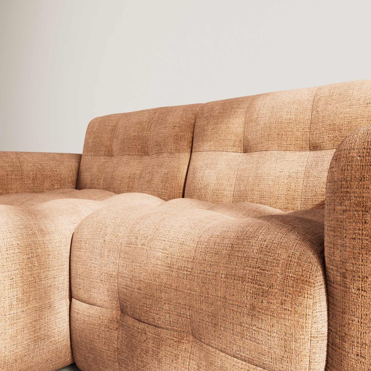 BEST MOBILIER Diane - canapé d'angle gauche 4 places en velours texturé