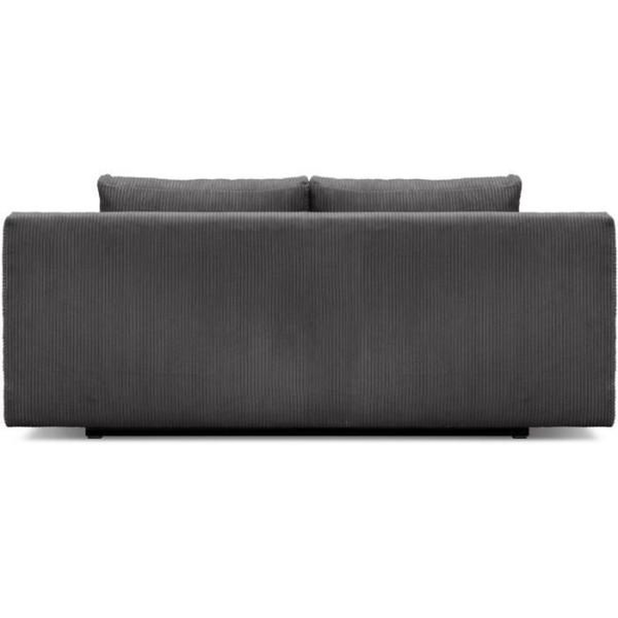 Voir la diapositive 6 : MARKET24 Banquette convertible 3 places MIKA - Velours côtelé gris foncé - Coffre de rangement - L 192 x H 84 x P 93 cm