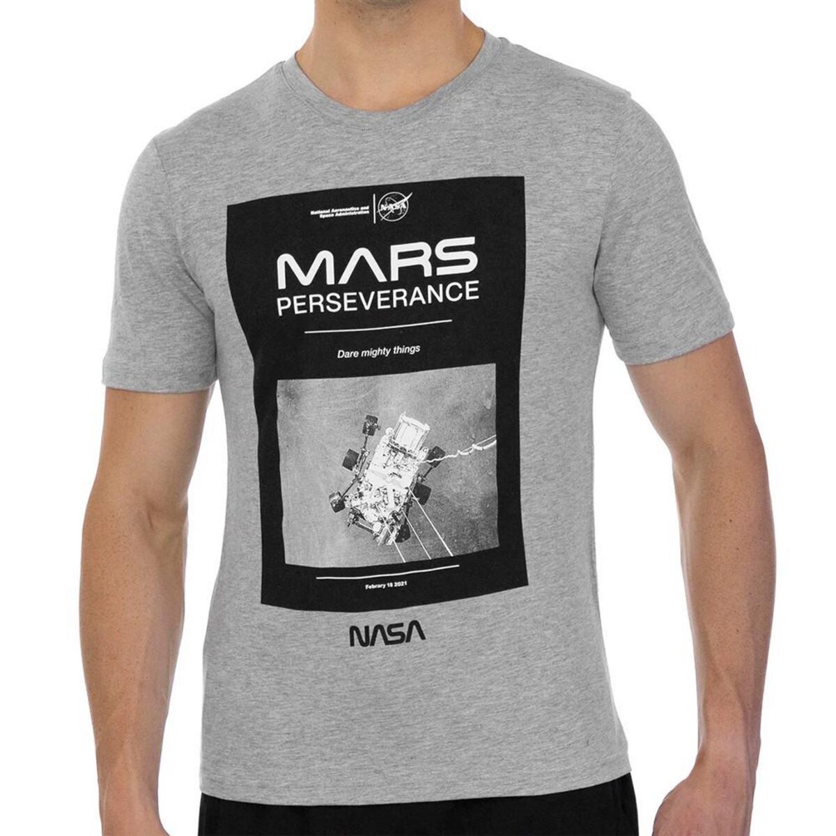 NASA T-Shirt Gris Homme Nasa MARS