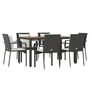 Voir la diapositive 3 : VIDAXL Ensemble a manger de jardin coussins 7pcs Noir Resine tressee