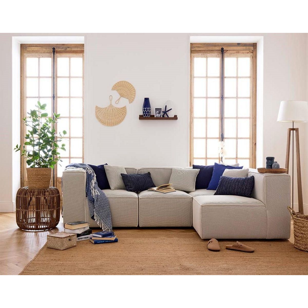 LISA DESIGN Arty - module d'assise gauche - en tissu mailles 3d