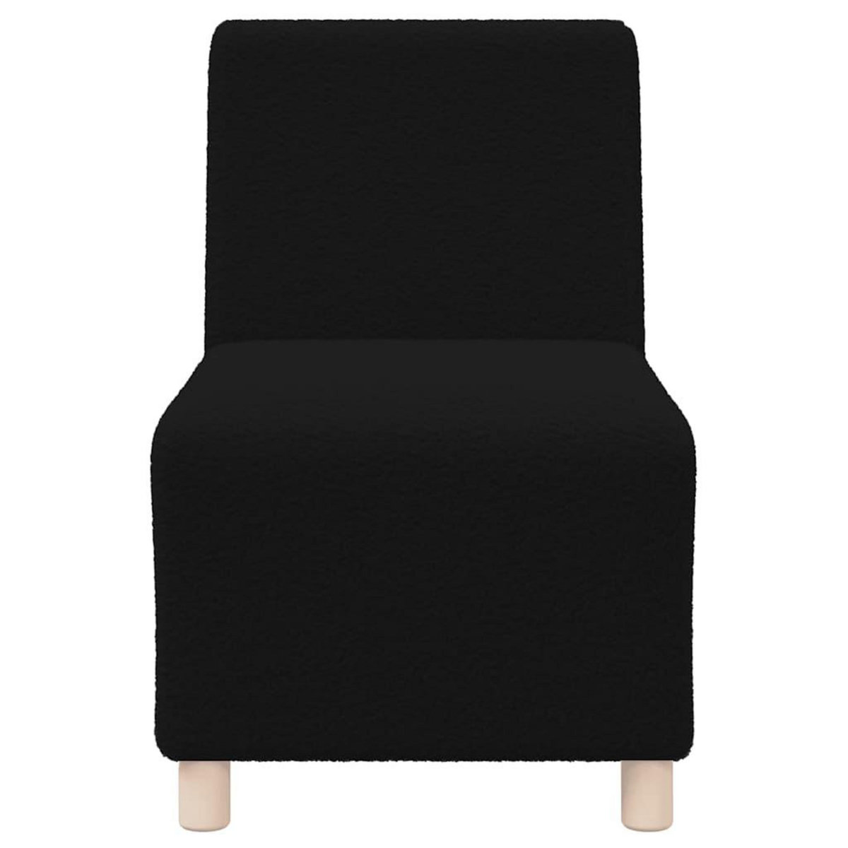 VIDAXL Fauteuil noir 55 cm tissu imitation laine bouclee