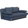 Voir la diapositive 6 : MARKET24 Banquette convertible - 3 places - NAOTO - Tissu bleu foncé - Coffre de rangement - 202 x 98 x 98 cm