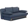Voir la diapositive 6 : MARKET24 Banquette convertible - 3 places - NAOTO - Tissu bleu foncé - Coffre de rangement - 202 x 98 x 98 cm