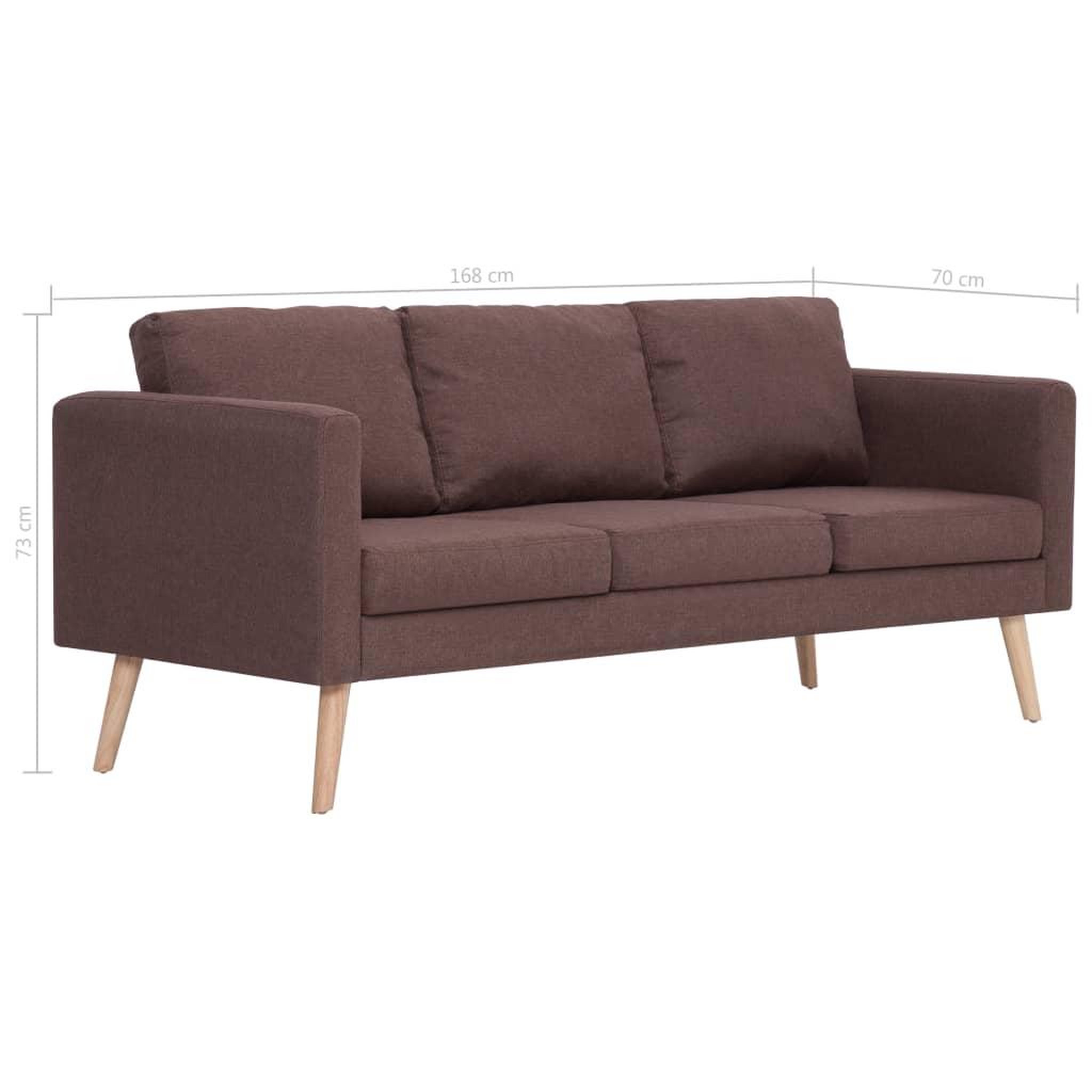 Voir la diapositive 6 : VIDAXL Canape a 3 places tissu marron
