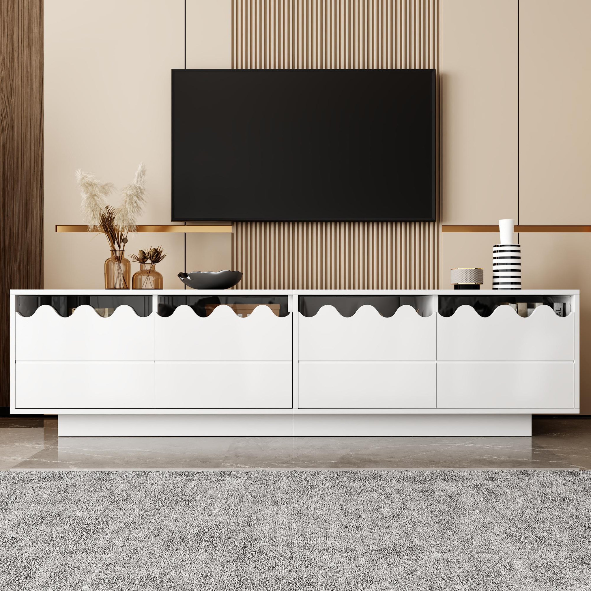 Voir la diapositive 2 : MERAX Meuble tv blanc 170 cm mdf