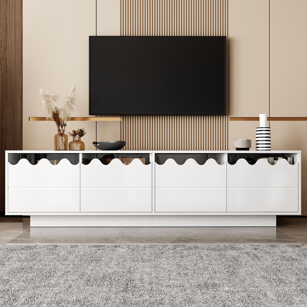 MERAX Meuble tv blanc 170 cm mdf