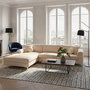 Voir la diapositive 2 : CONCEPT USINE Canapé d'angle gauche 4-5 places en velours beige GALWAY