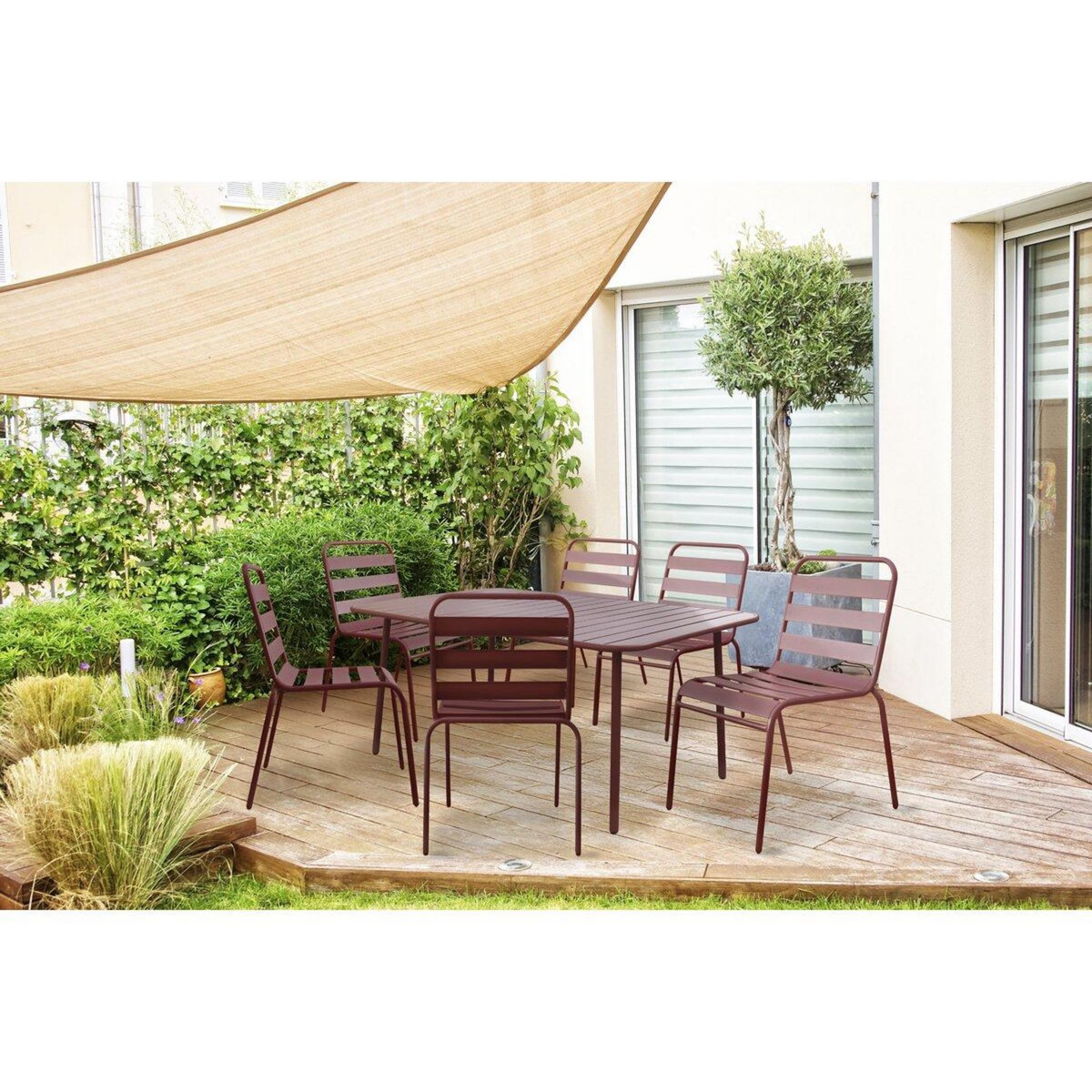 Habitat et Jardin Salon de jardin en métal  Bilbao  - 6 places - Terracotta