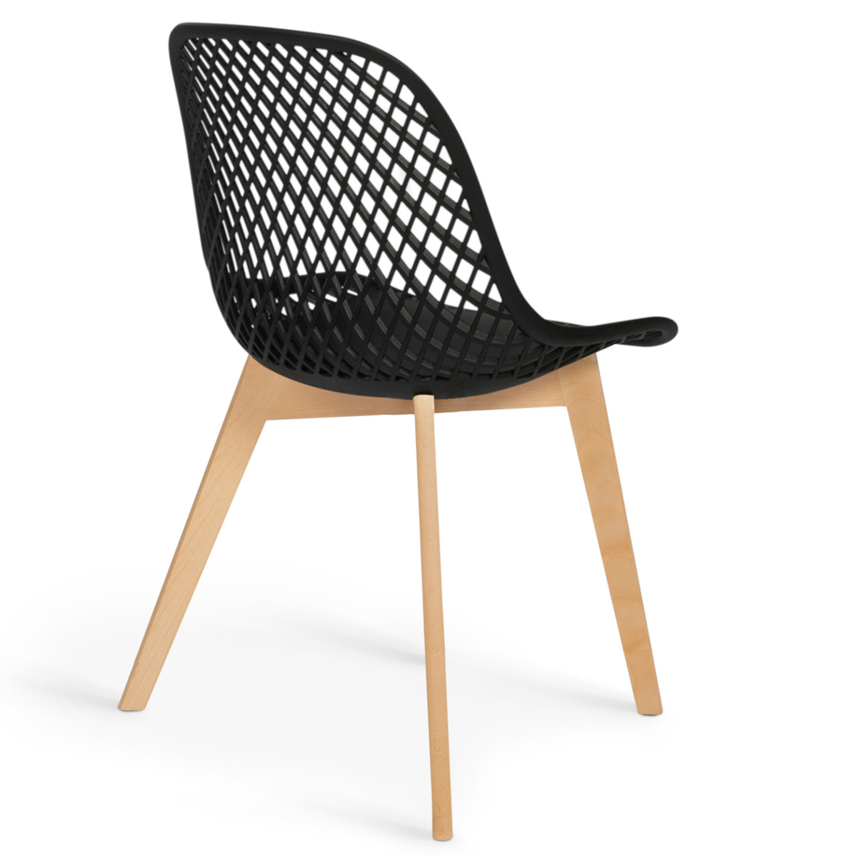 ID MARKET Lot de 6 chaises MANDY noires pour salle à manger