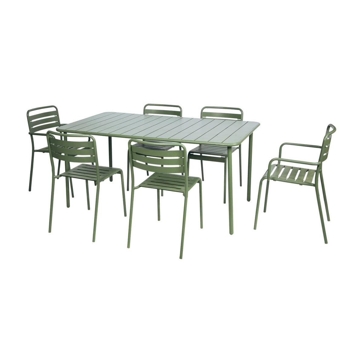 SWEEEK Table de jardin métal 6-8 places, Amelia 160x90xH72.5cm