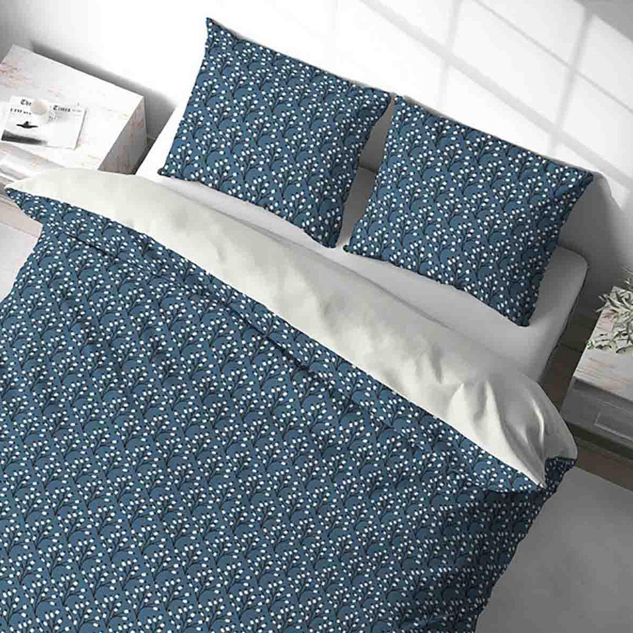 Voir la diapositive 2 : Home collection Parure housse de couette 100%polyester 72gsm flena