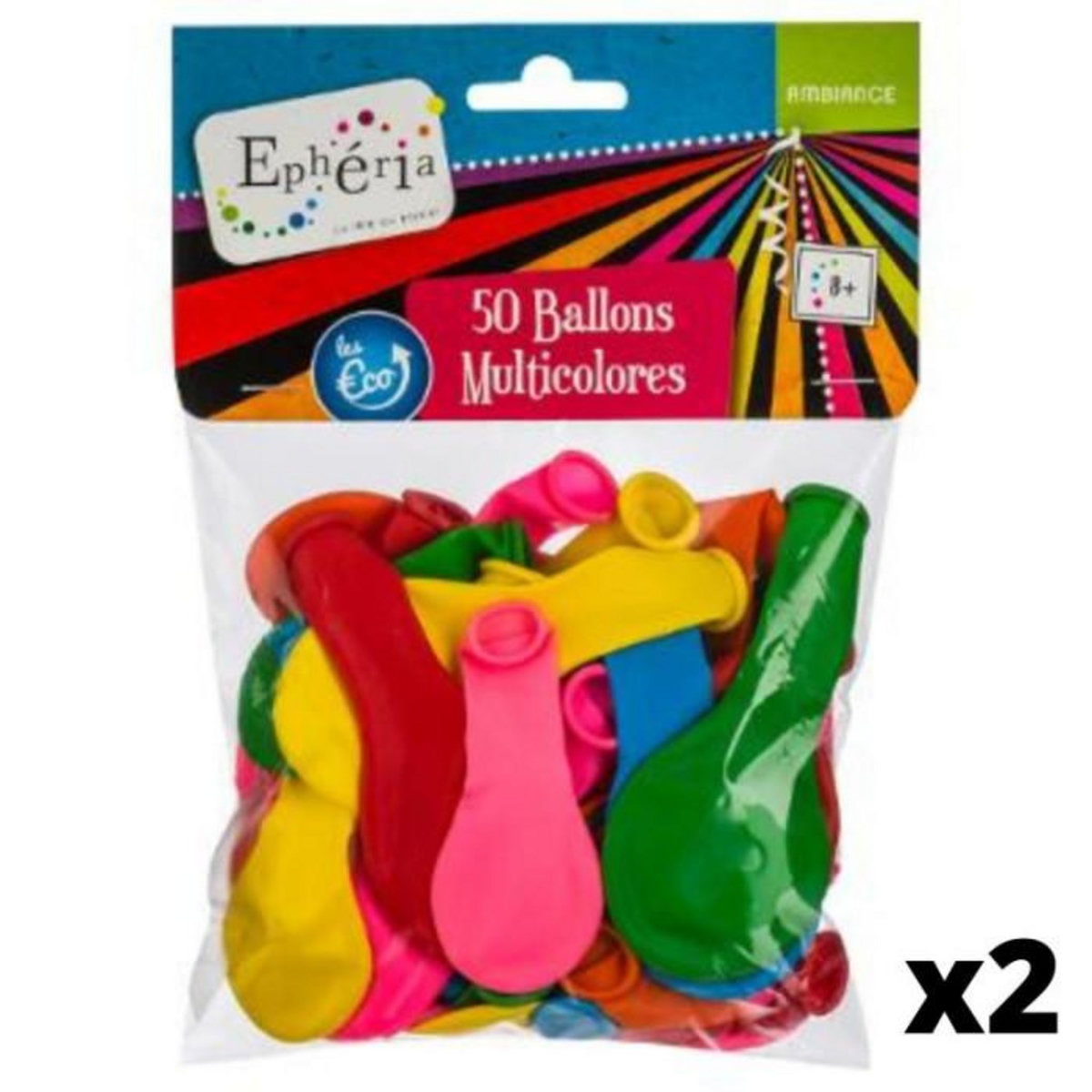 FEERIC LIGHT & CHRISTMAS Lot de 100 Ballons Gonflables  Ephéria  26cm Multicolore