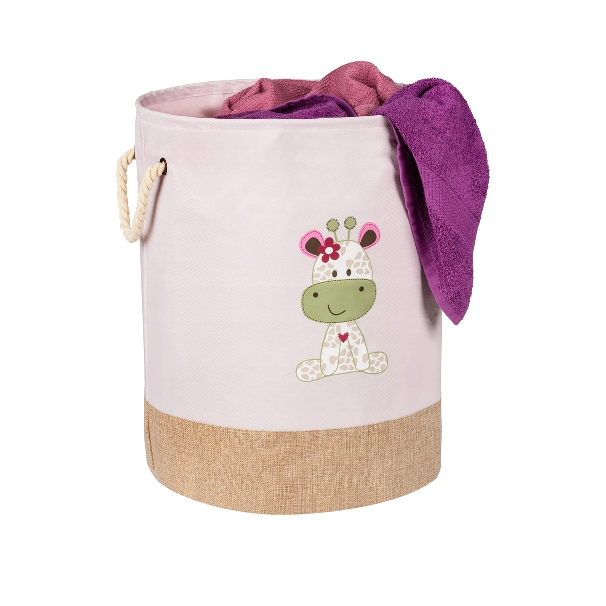 Voir la diapositive 6 : Wenko Panier à linge Wenko kids greta giraffe print 63L rose
