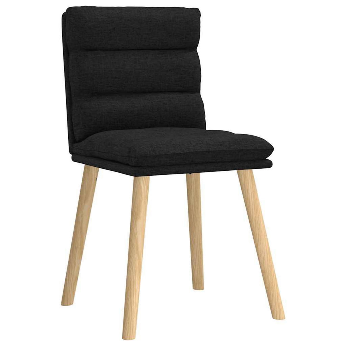 VIDAXL Chaises a manger lot de 2 noir tissu
