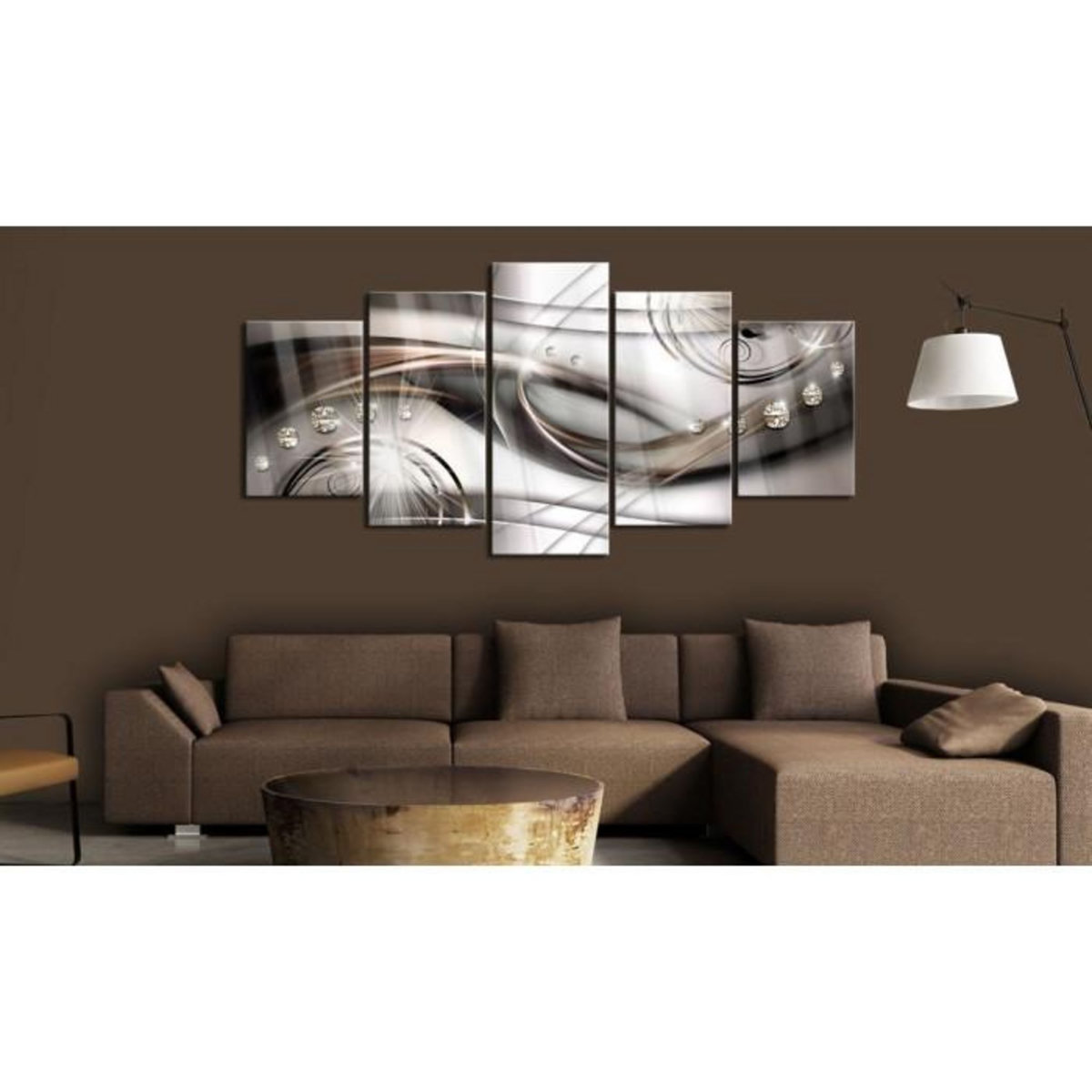 Paris Prix Tableau sur Verre Acrylique  Brown Glitter