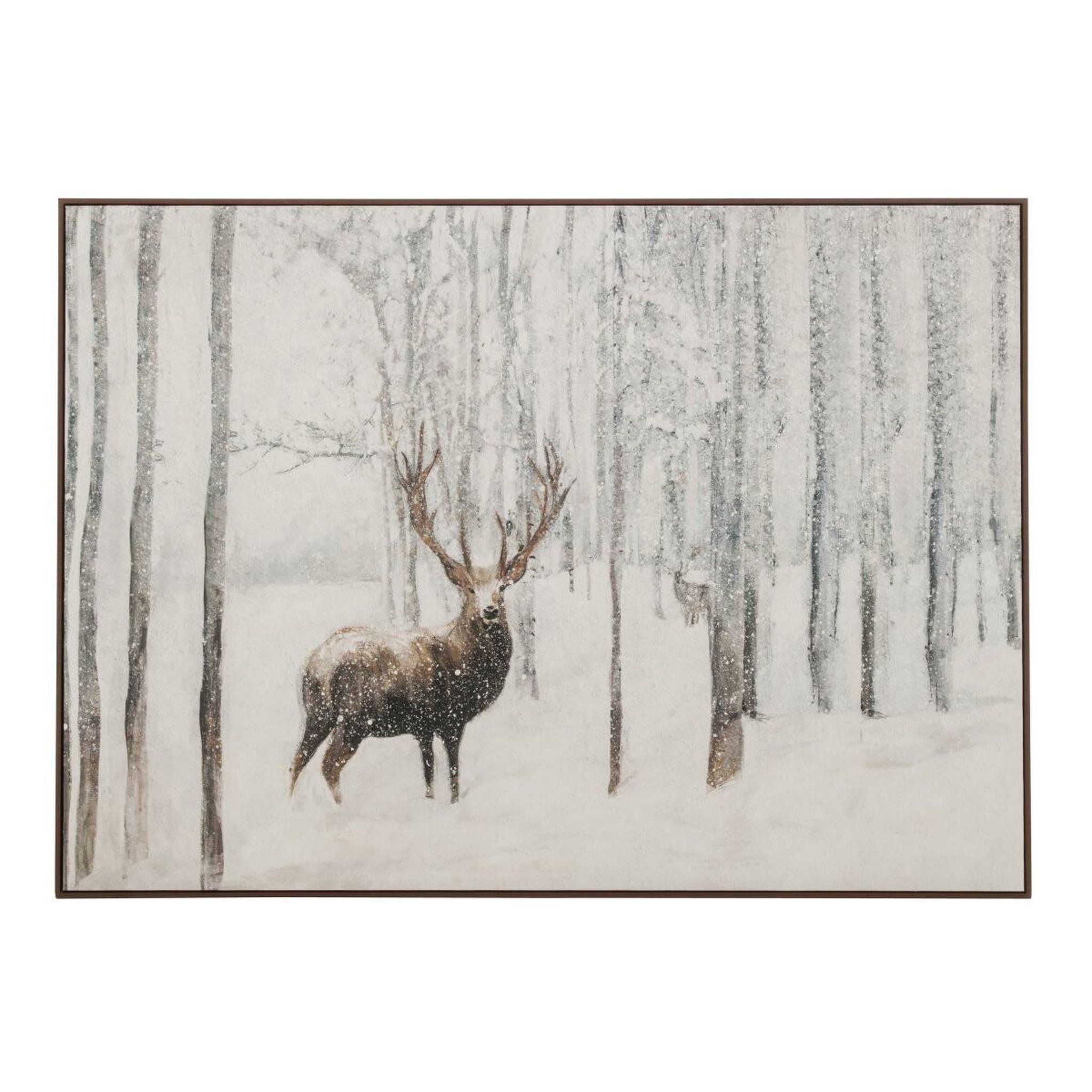 J-LINE Tableau Déco Cerf  Jade  100x140cm Blanc