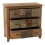 Voir la diapositive 3 : Paris Prix Commode 3 Tiroirs en Bois  Vieilli  100cm Marron