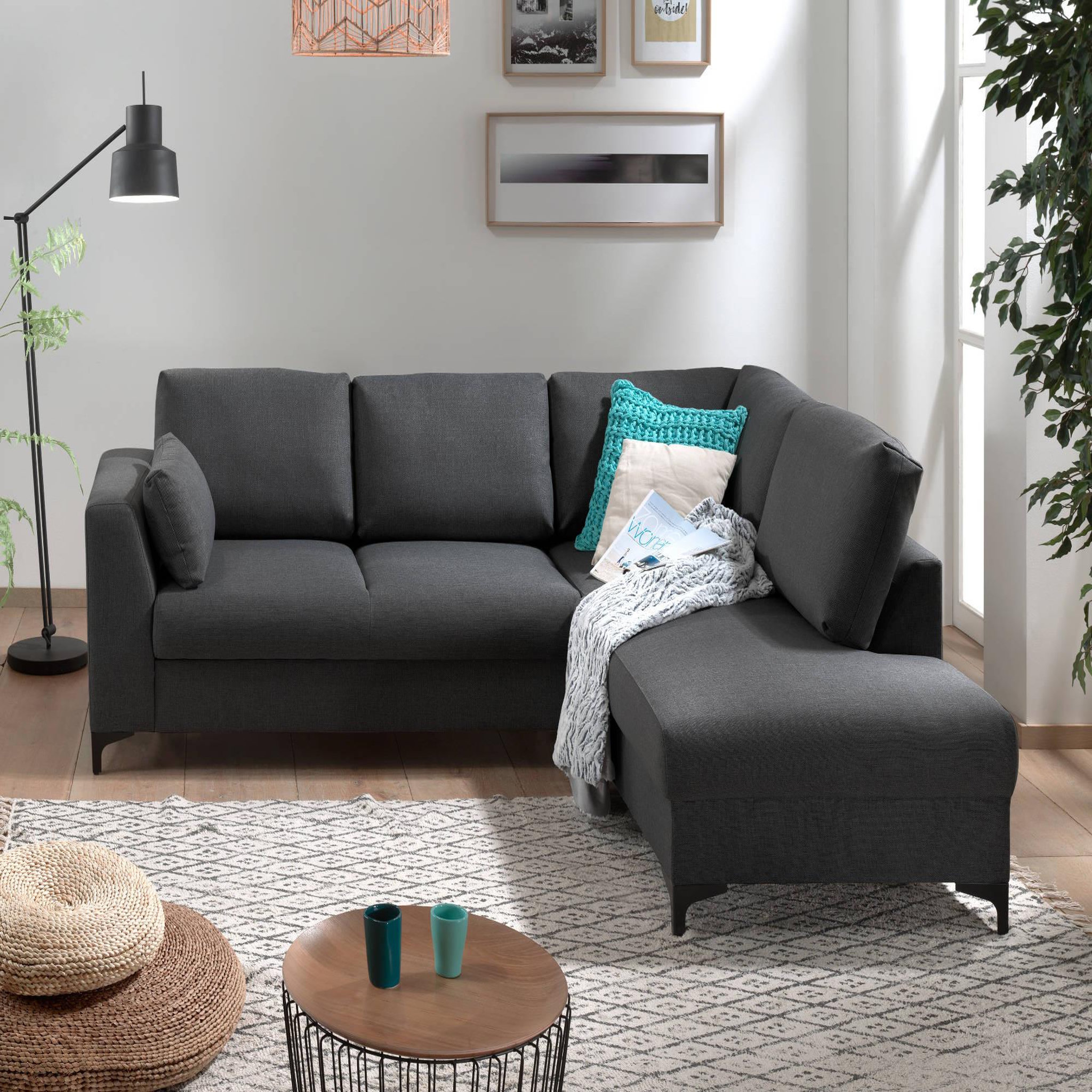Voir la diapositive 2 : LISA DESIGN Tala - canapé d'angle droit - convertible - 5 places - en tissu